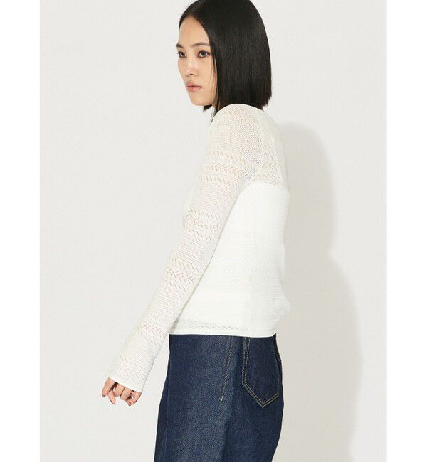 MIDIUMISOLID「MIDIUMISOLID for Ladies レース編みタイトプルオーバー」|ニット・セーター|