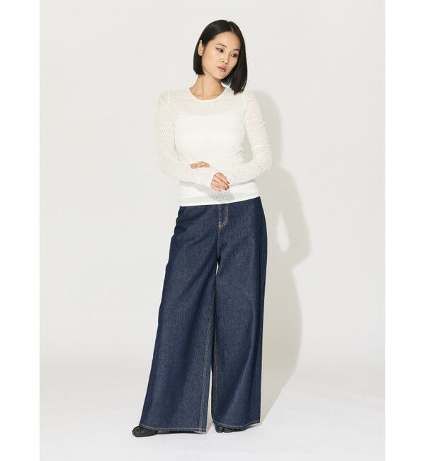 MIDIUMISOLID「MIDIUMISOLID for Ladies レース編みタイトプルオーバー」|ニット・セーター|