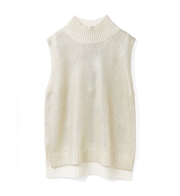 mizuiro ind「mizuiro ind 箔プリントハイネックベスト」|ニット・セーター|