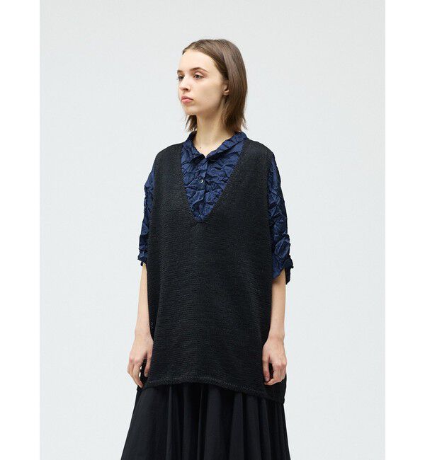 mizuiro ind「mizuiro ind ワイドVネックベスト」|ベスト・ジレ|