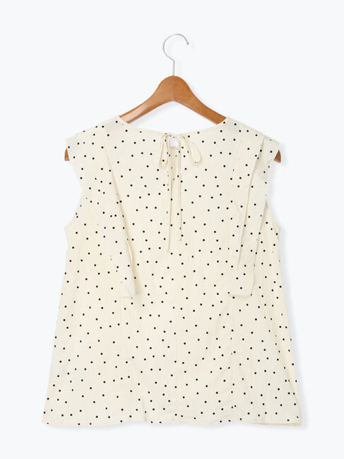 Lugnoncure「ドット柄バックリボンフリルブラウス」|シャツ・ブラウス|