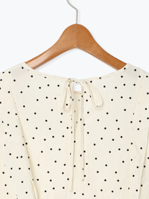 Lugnoncure「ドット柄バックリボンフリルブラウス」|シャツ・ブラウス|