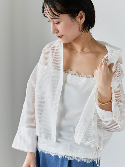 Te chichi「【接触冷感】レーストリムテレコキャミソール」|キャミソール|オフホワイト