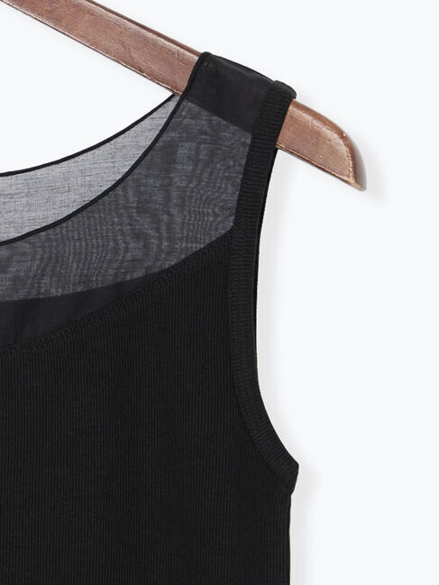 Te chichi「【接触冷感】シアー切替スクエアネックタンクトップ」|タンクトップ|