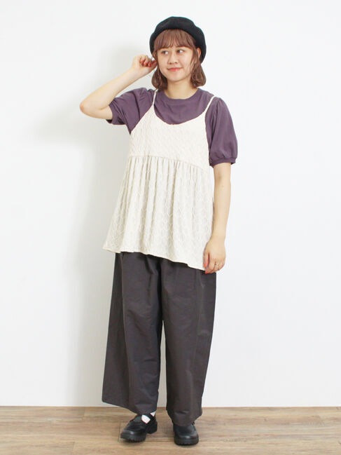 Samansa Mos2「カットジャカードキャミチュニック」|Tシャツ・カットソー|