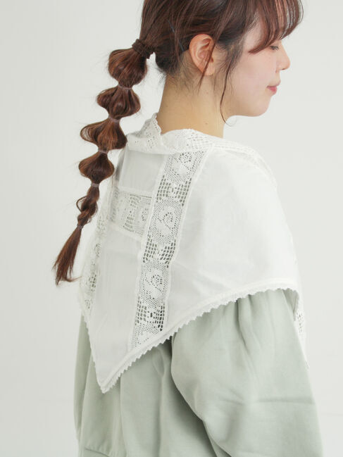 Samansa Mos2「ローズ柄レースストール」|その他|オフホワイト