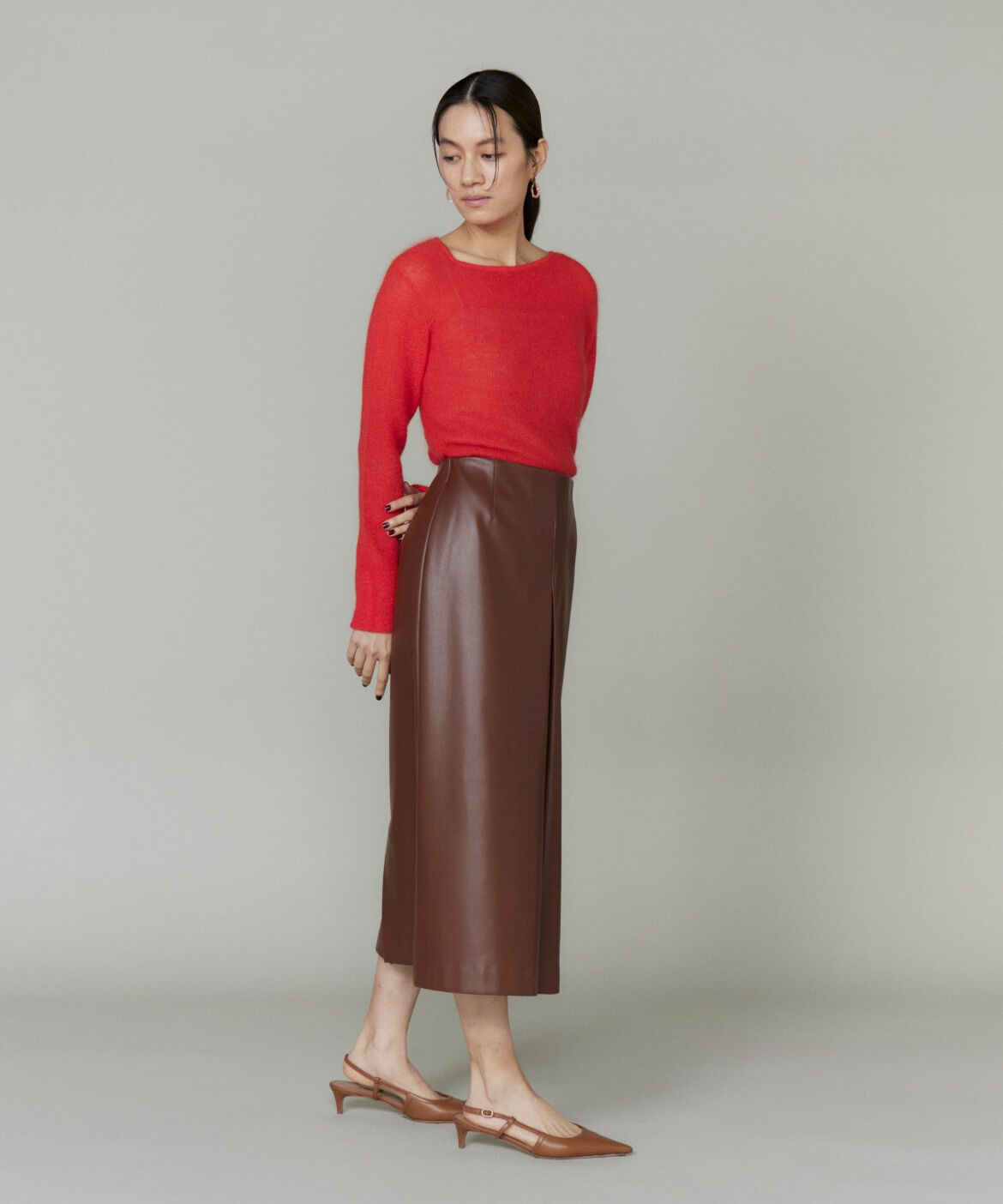 la veille by SUPERIOR CLOSET「フェイクレザースカート」|台形|