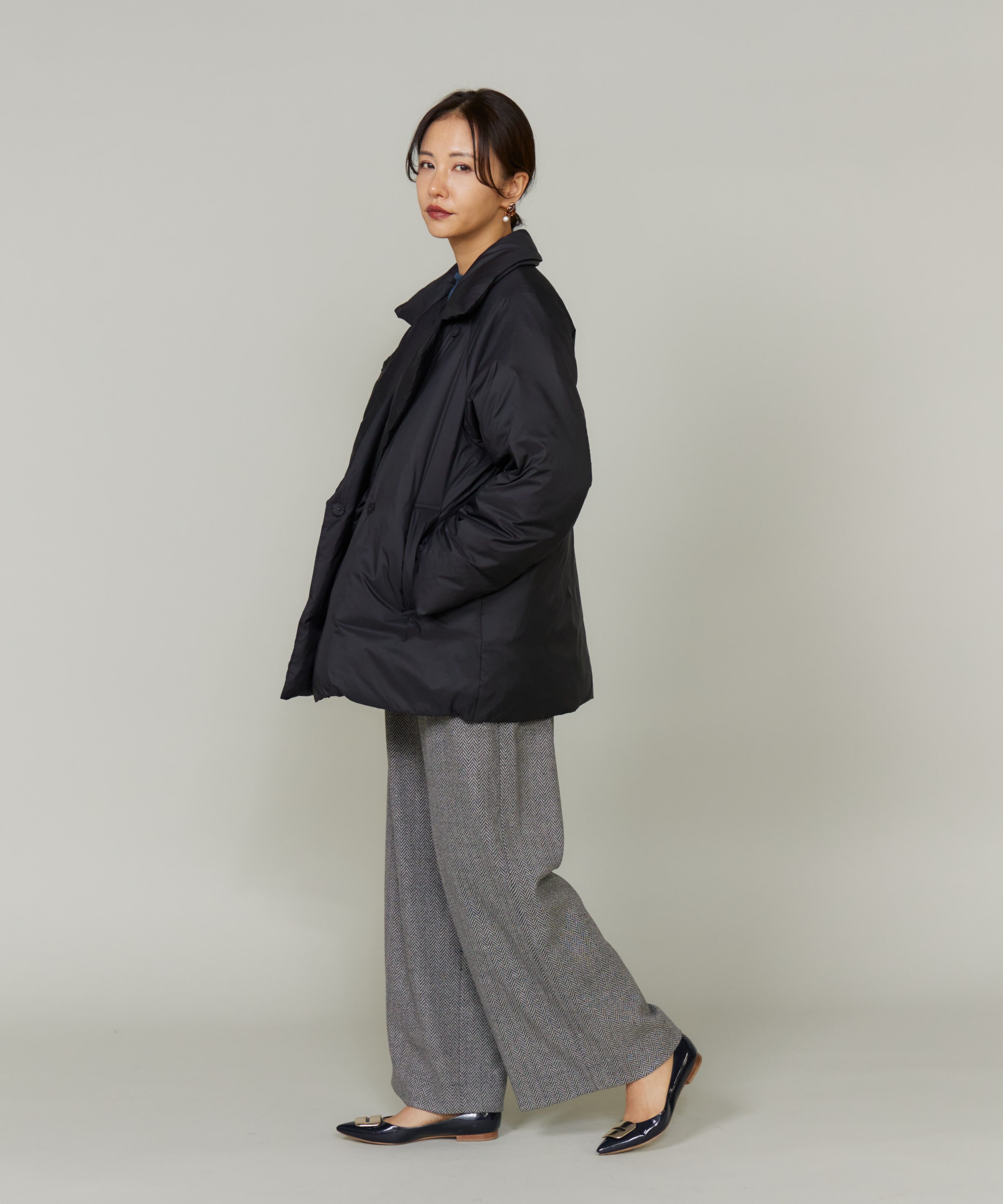 Le Souk「《大きいサイズ》シャギーチェスターコート」|ダウン|