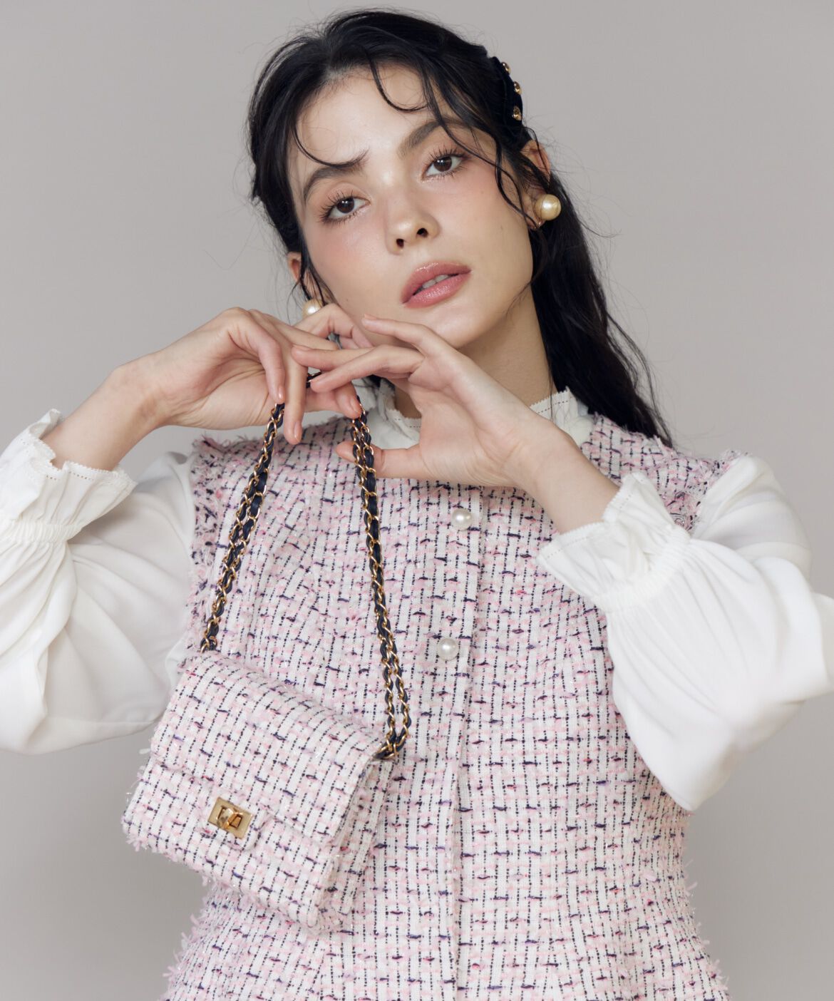 Maglie le cassetto「《M Maglie le cassetto》フリンジツイードジレ」|ダウンベスト・ベスト|