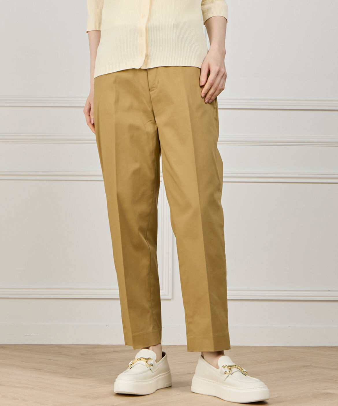 DAY by DAY it&rsquo;s international「ベーシックコットンパンツ《ギャバストレッチ》」|スラックス|キャメル1