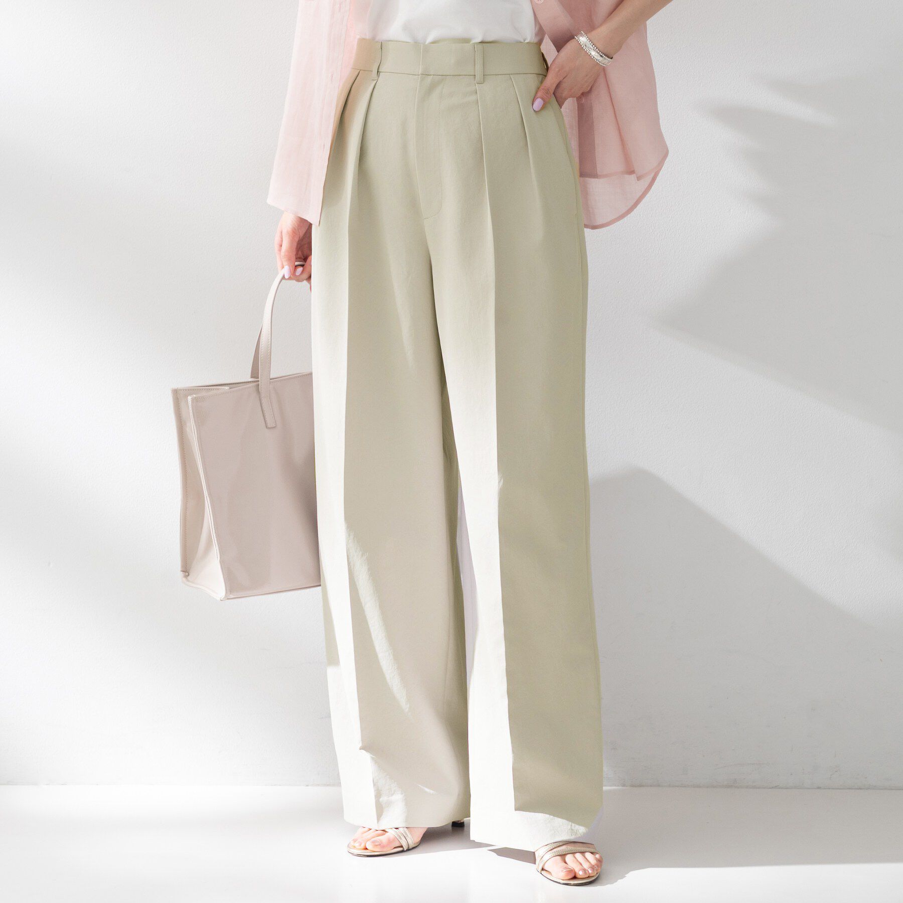 UNTITLED「【接触冷感/UVカット/遮熱/吸水速乾】クリーンワイドパンツ」|その他|グレー(012)