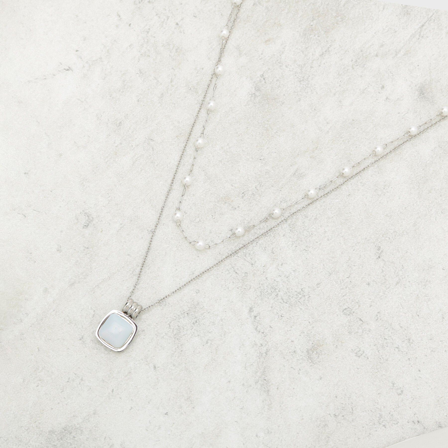 COUP DE CHANCE「【きれいめ・ギフト】ディオパール調ビーズネックレス」|ネックレス|