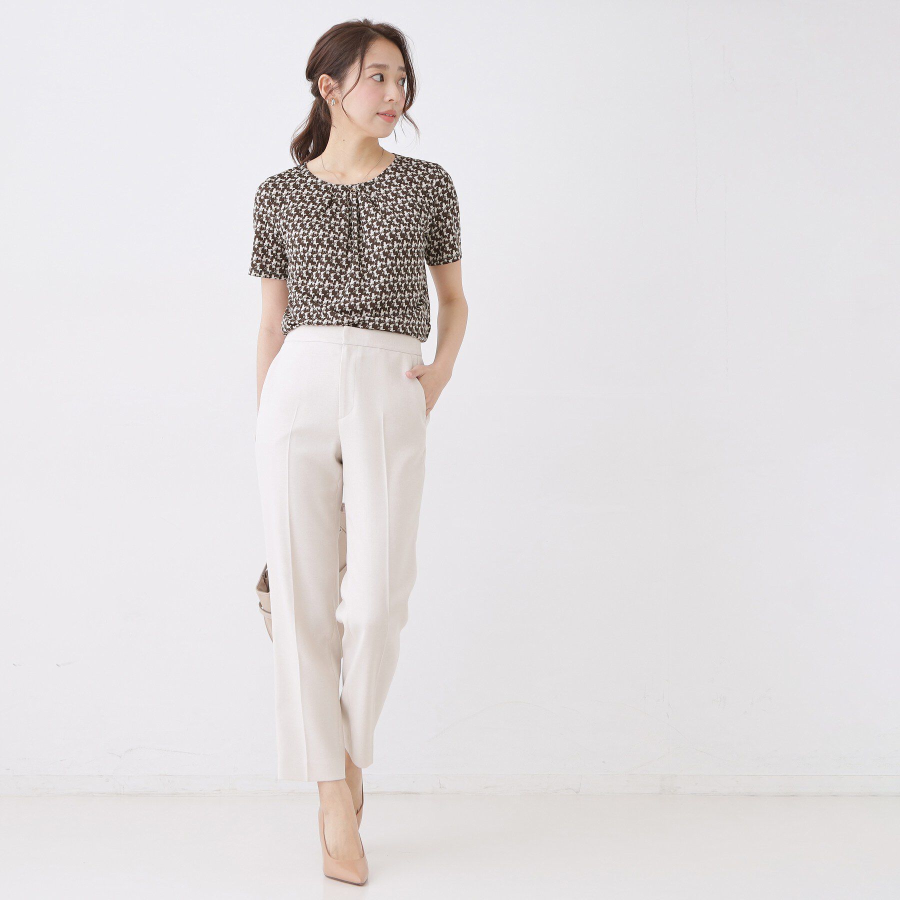 COUP DE CHANCE「【手洗い可/日本製/セットアップ可】幾何柄カットソー」|Tシャツ・カットソー|