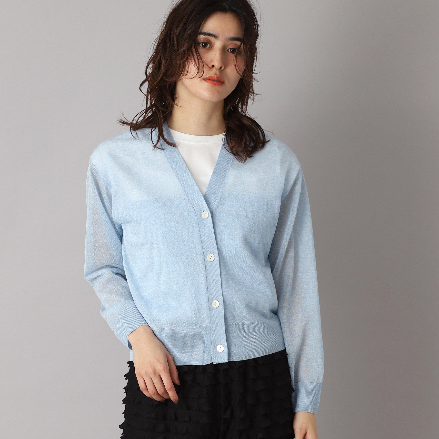 DRESSTERIOR「【洗える/ショート丈】シアーコンビカーディガン」|カーディガン|