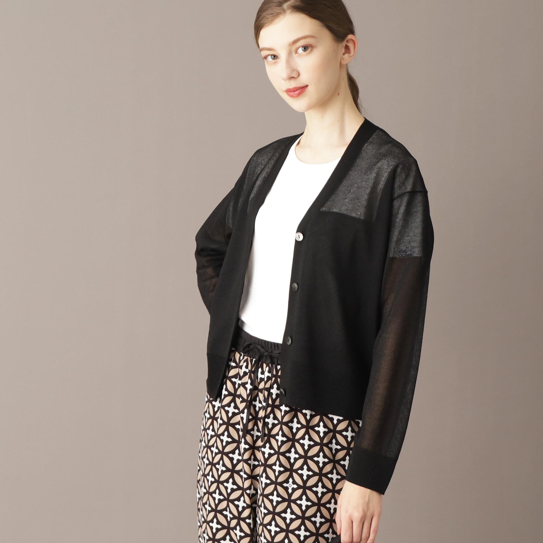 DRESSTERIOR「【洗える/ショート丈】シアーコンビカーディガン」|カーディガン|