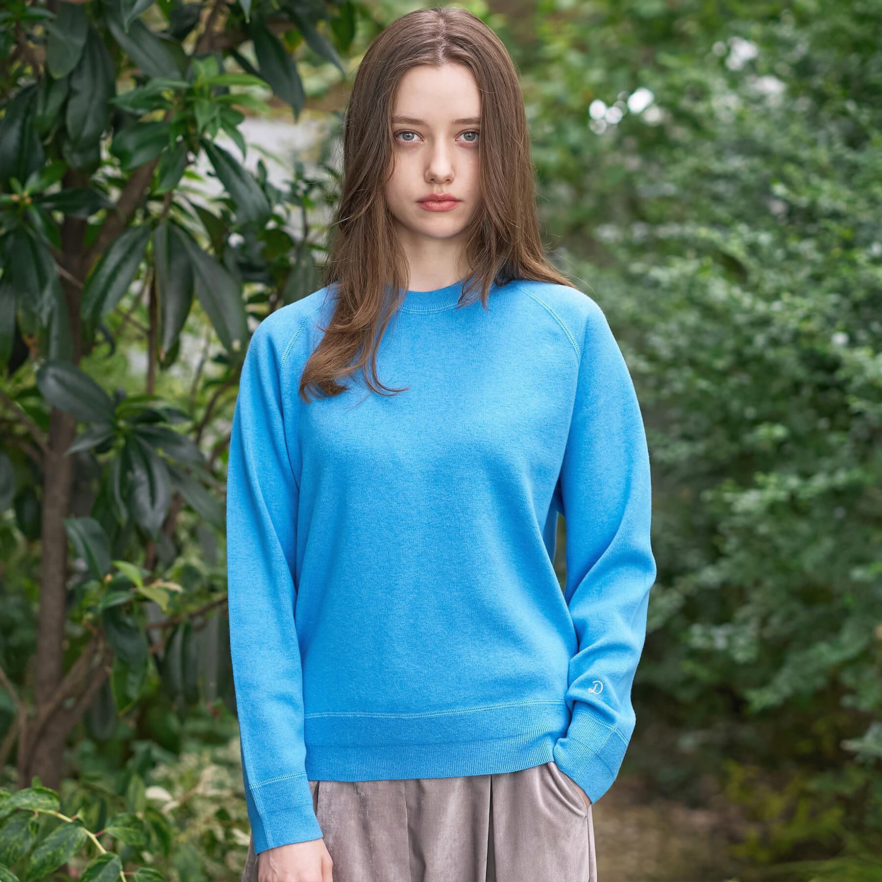 DRESSTERIOR「【洗える/7色展開】ウォッシャブルコットンカシミヤニット」|ニット・セーター|ブルー(091)