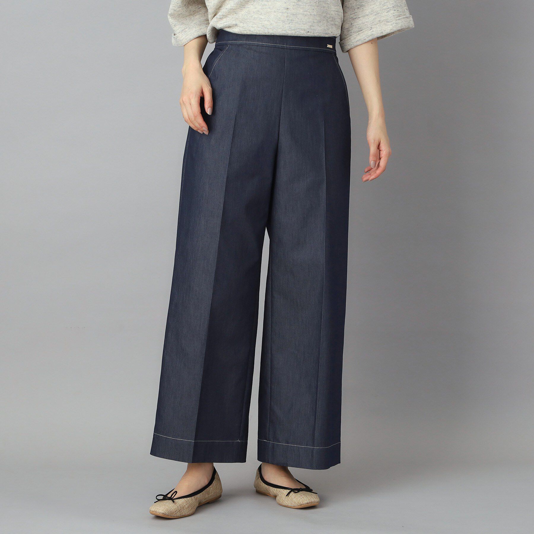 DRESSTERIOR「イージーウエスト ワイドデニム」|その他|ネイビー(094)