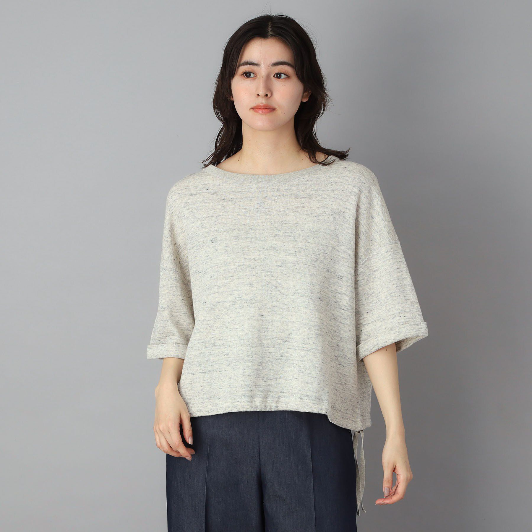 DRESSTERIOR「【ウォッシャブル/セットアップ可】リネン混裏毛ドロストプルオーバー」|Tシャツ・カットソー|