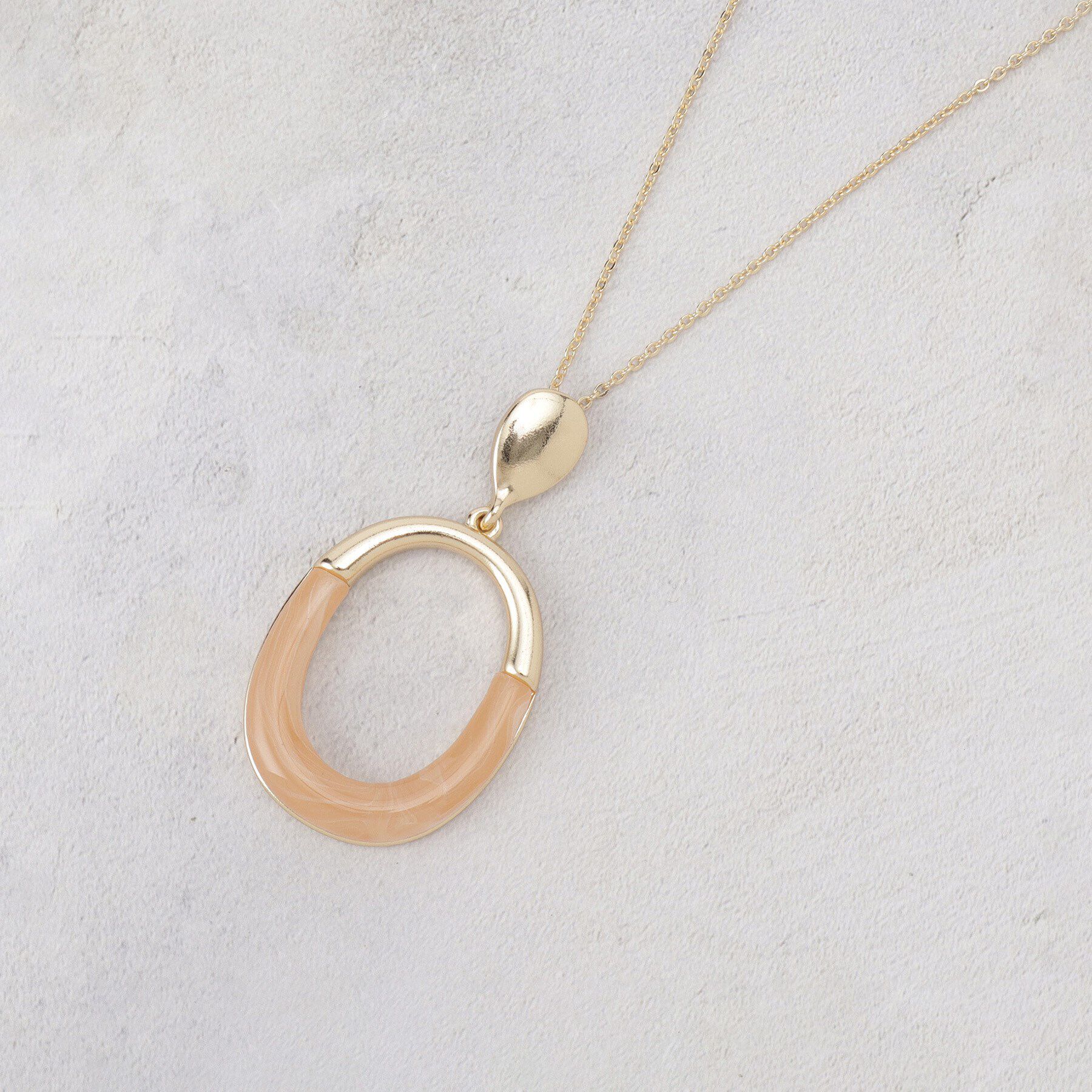 grove「カラーメタルリングネックレス」|ネックレス|ピンク(072)