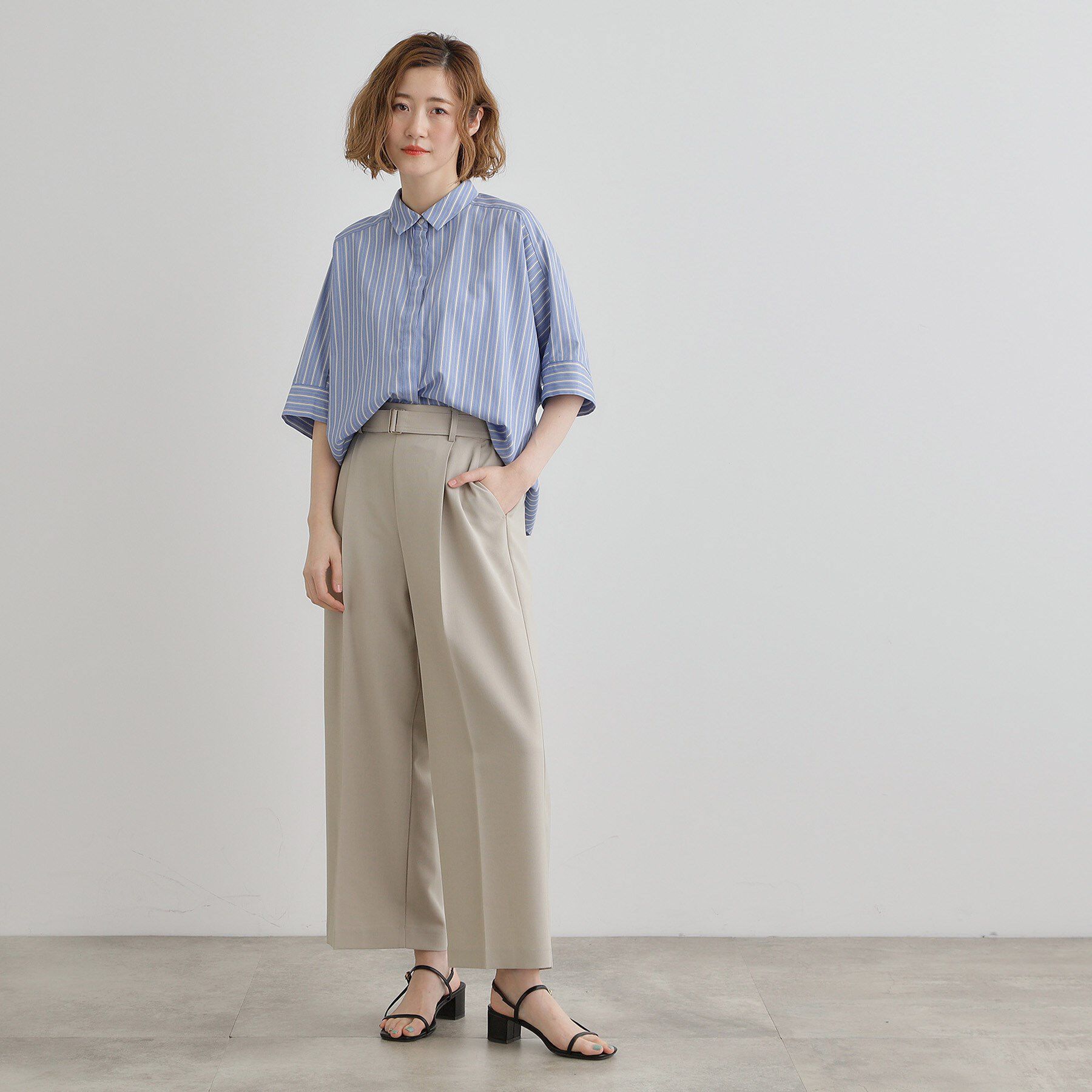 grove「【夏に嬉しい機能付き】ドルマンクロップドシャツ」|シャツ・ブラウス|