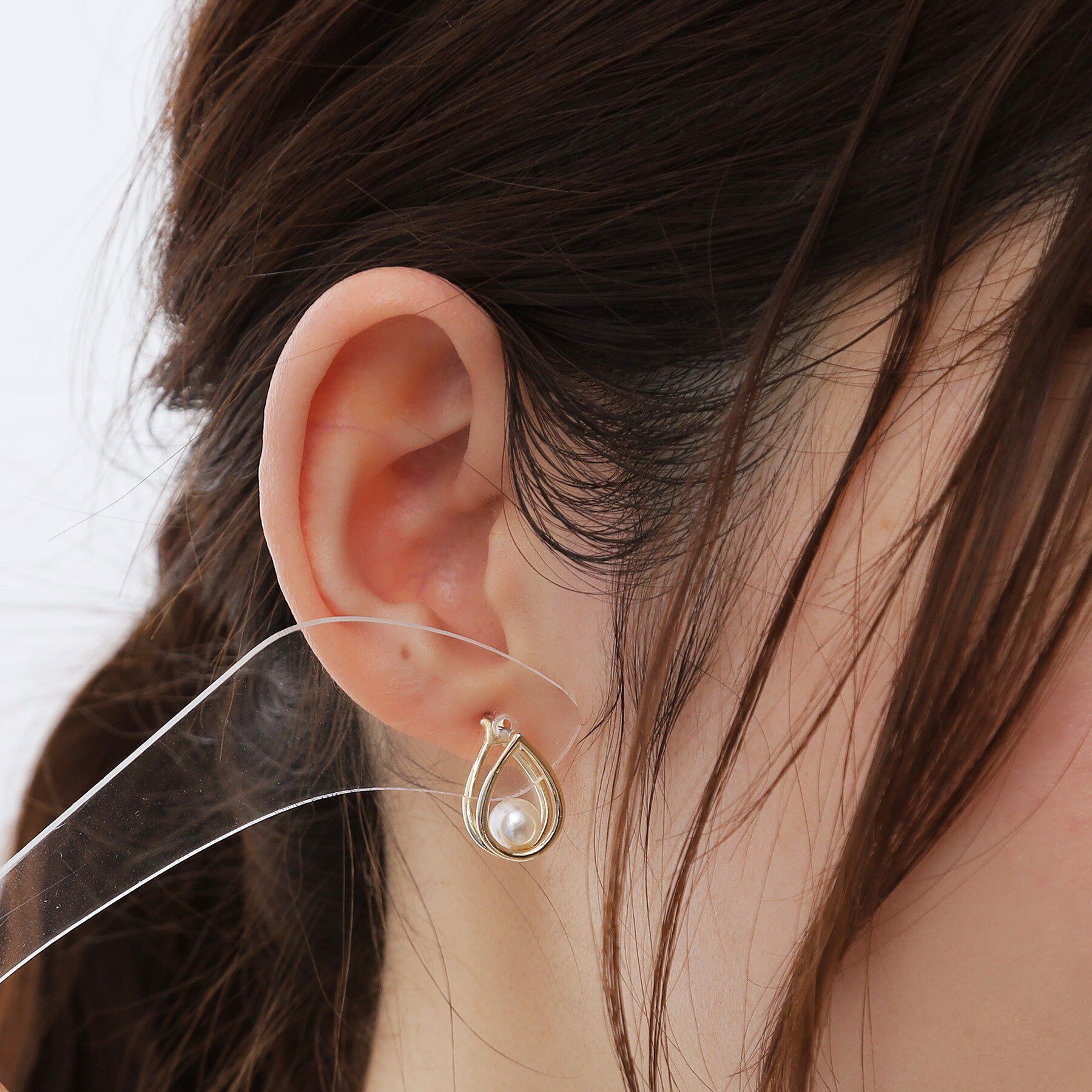 grove「メタルドロップフェイクパールピアス」|ピアス|