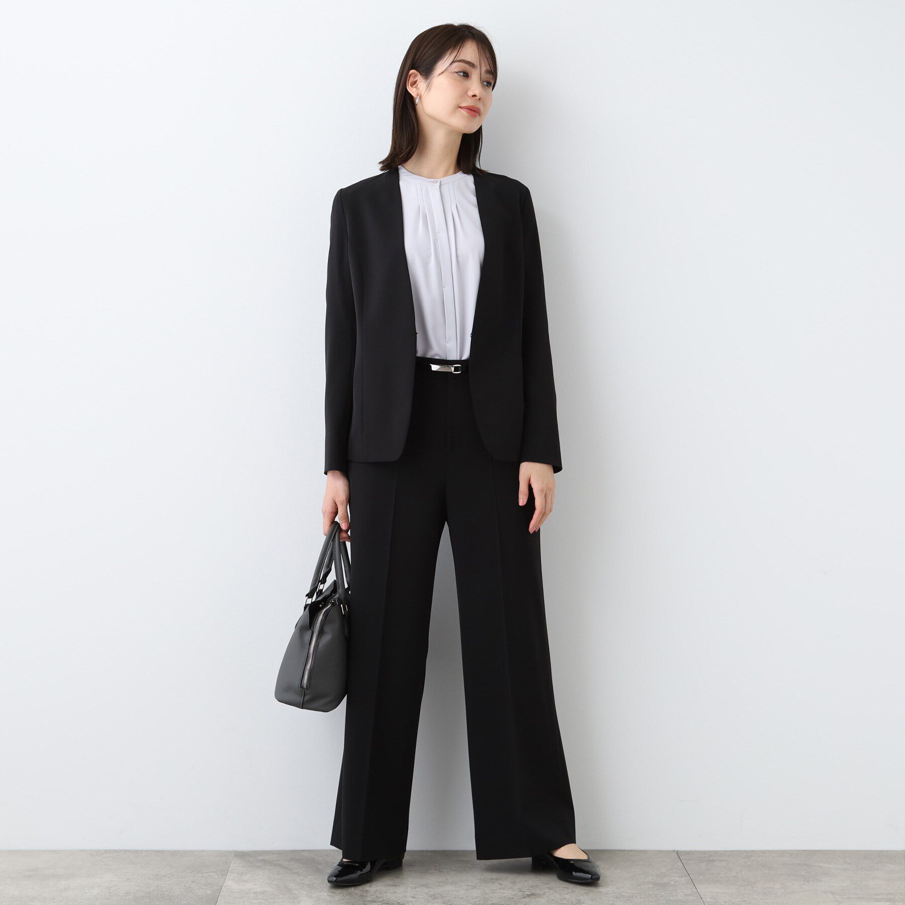 INDIVI「【洗える／UVケア／スーツ】ストレッチワイドパンツ」|スーツ|