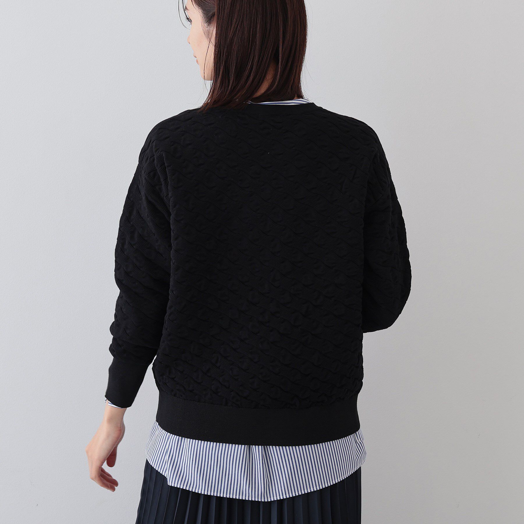 INDIVI「【洗える／コットン混】ふくれジャカードニット」|ニット・セーター|