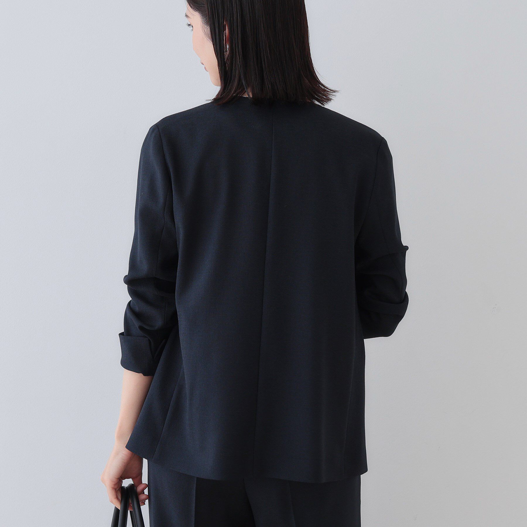 INDIVI「【こなれSETUP】リネンライクノーカラージャケット」|ノーカラージャケット|