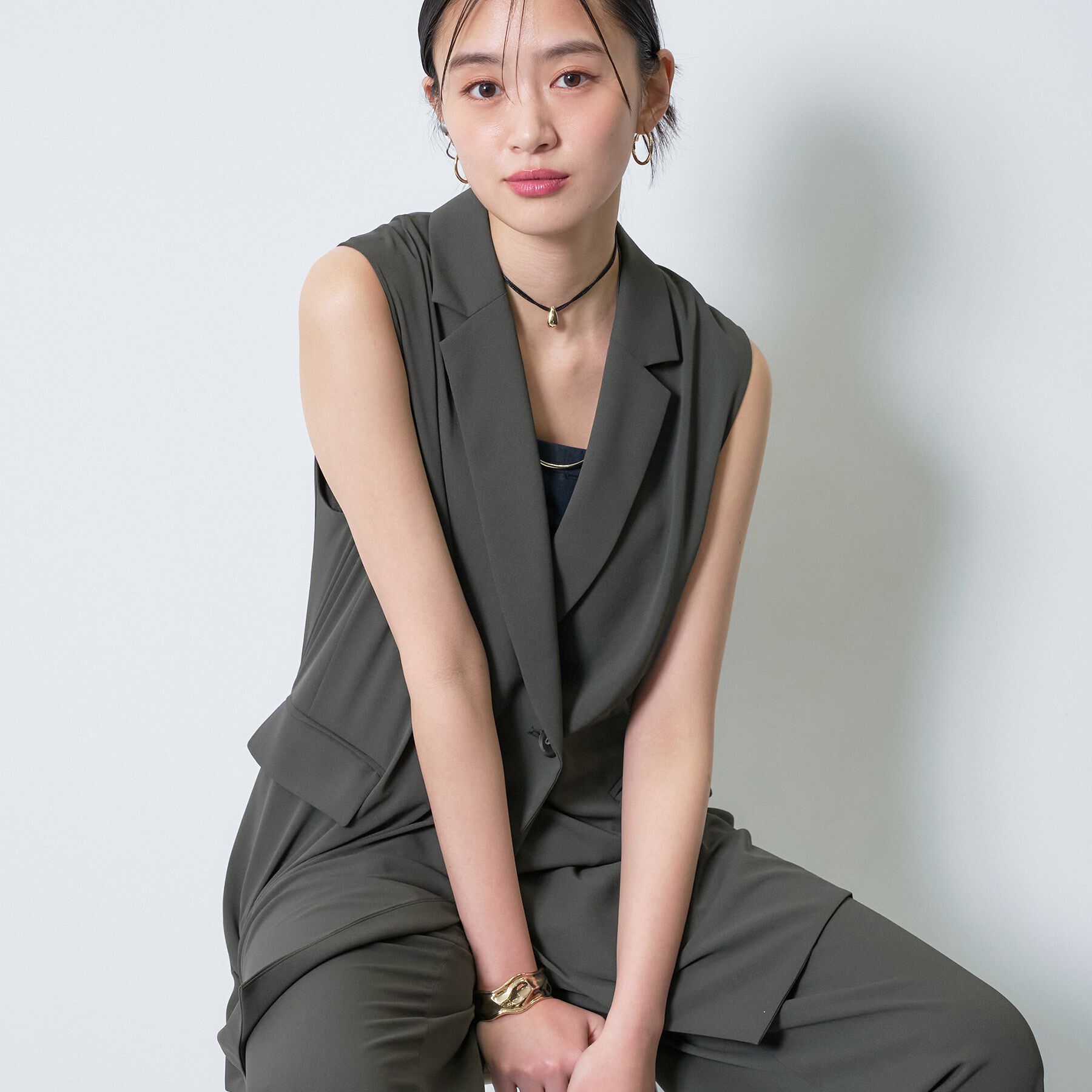 INDIVI「【さらに軽く軽快！／着る日傘】颯爽ジレジャケット」|ベスト・ジレ|