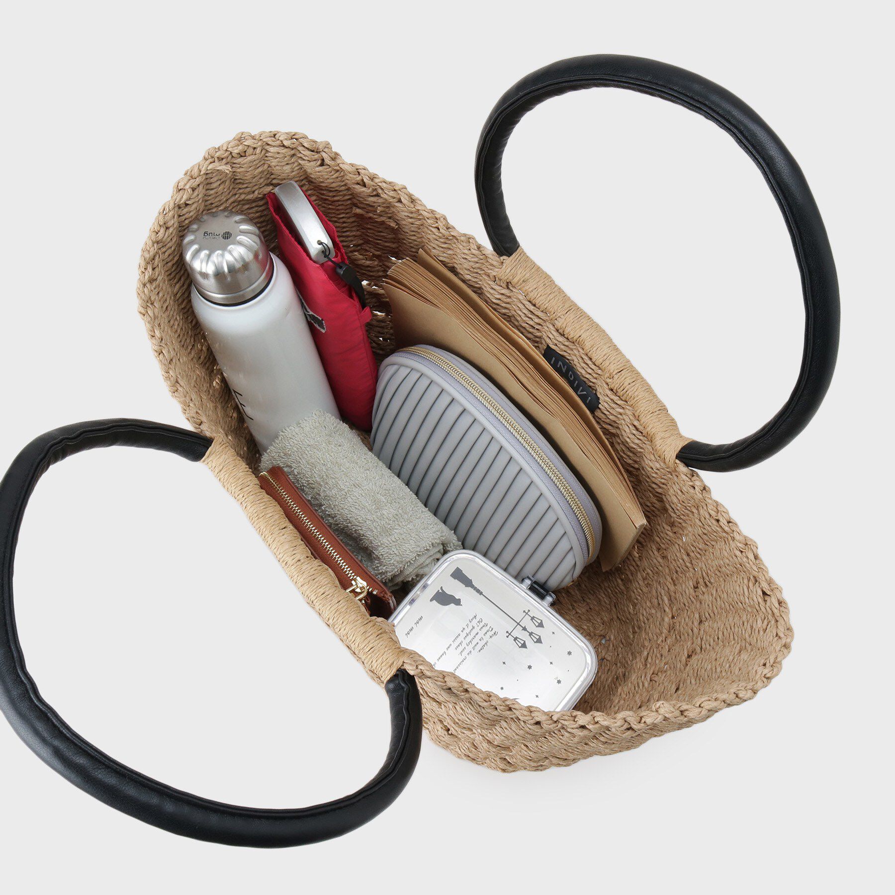 INDIVI「【透かし編み】ペーパーヤーン バスケットバッグ」|トートバッグ|