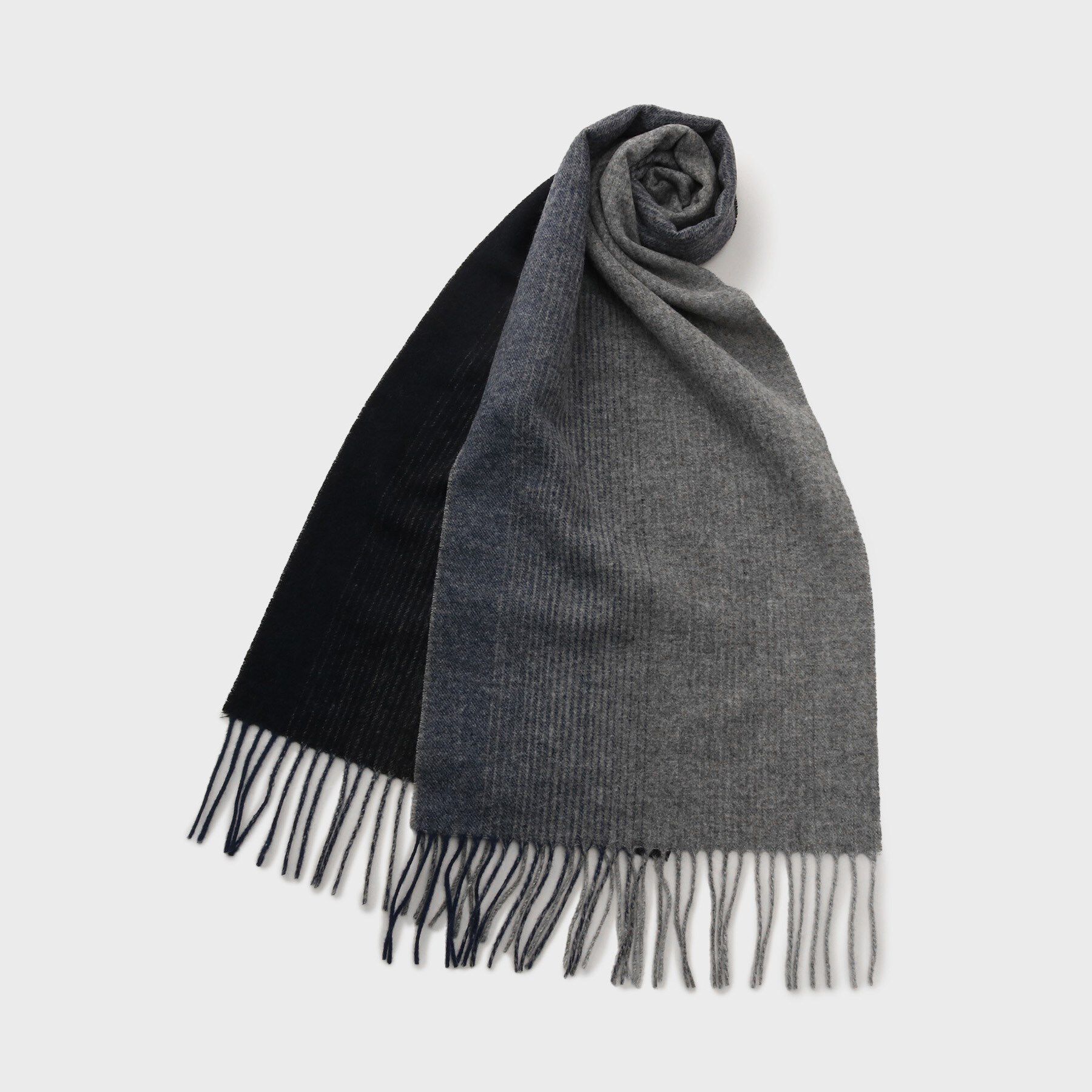 TAKEO KIKUCHI「【洗えるウールカシミヤ】グラデーションマフラー」|ストール|ブラック(519)