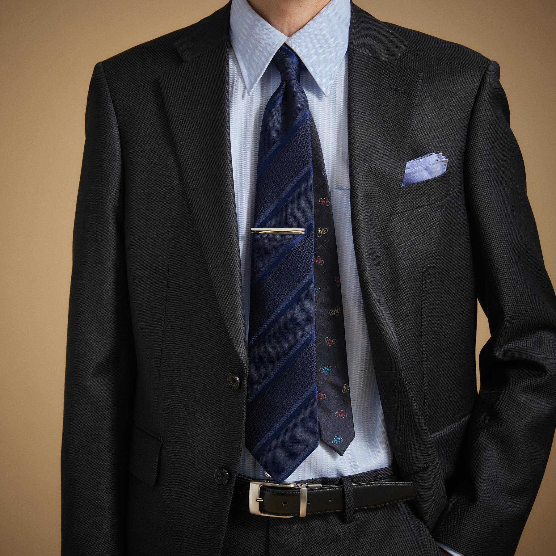 TAKEO KIKUCHI「【BOXセット】クラシックシャドーストライプ ネクタイ＆タイバー」|ネクタイ・蝶ネクタイ|