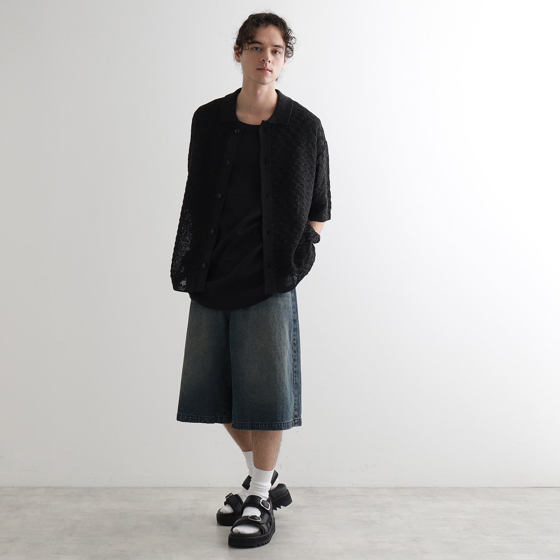 tk.TAKEO KIKUCHI「ニットポロカーディガン」|カーディガン|