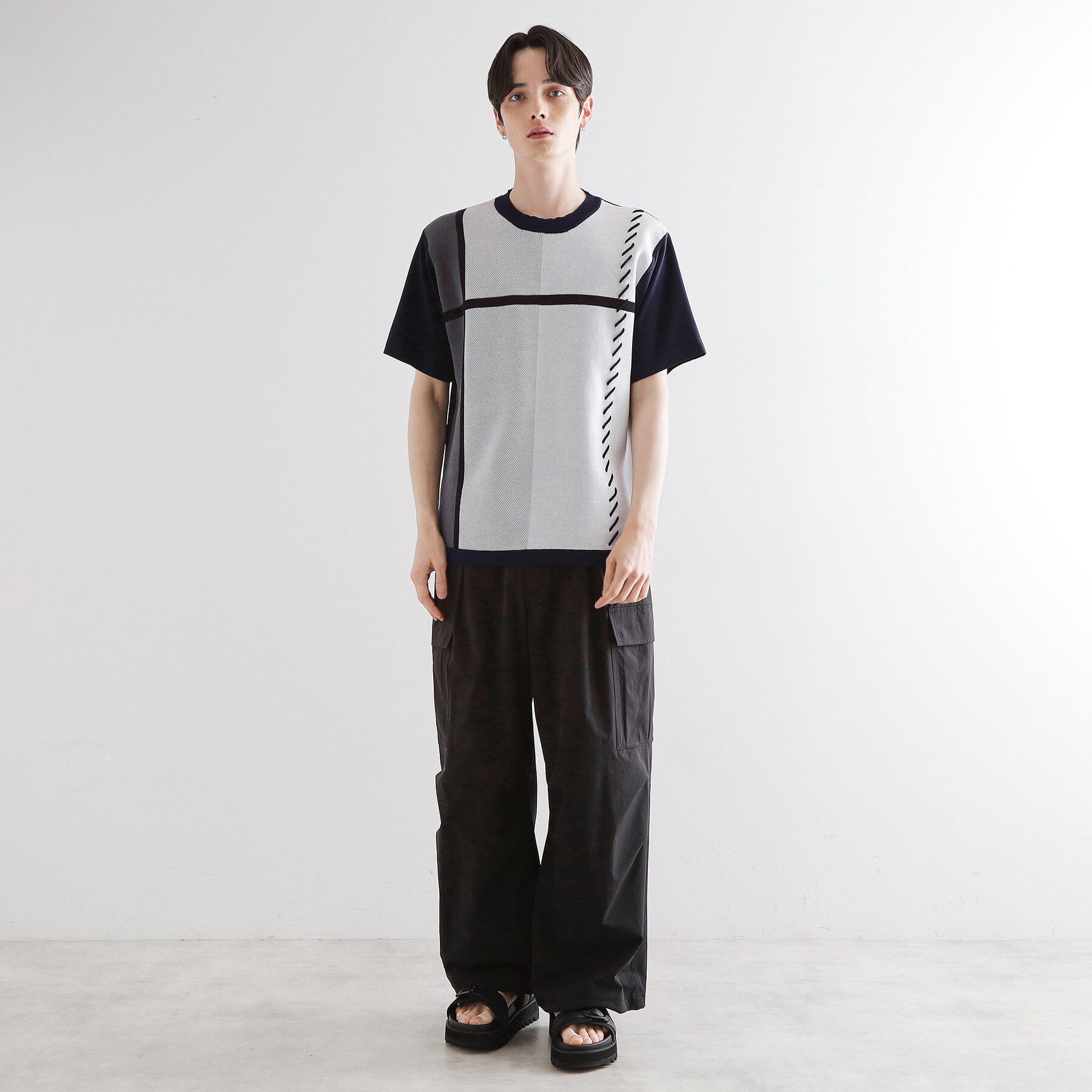 tk.TAKEO KIKUCHI「ニットドッキングクロスオーバー」|Tシャツ・カットソー|