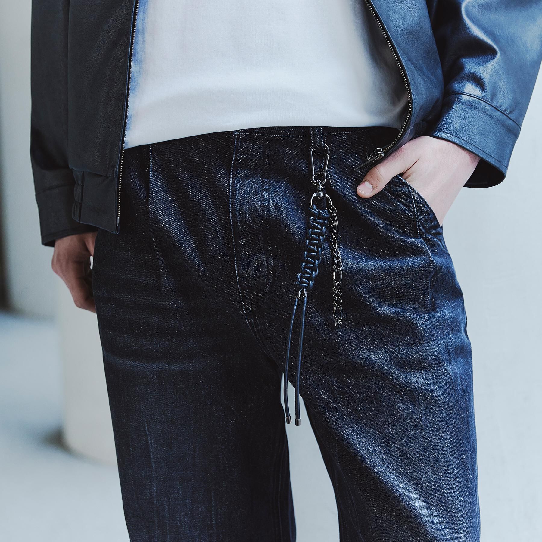 tk.TAKEO KIKUCHI「【コード＆チェーン】キーホルダー」|キーケース|ブラックシルバー(0