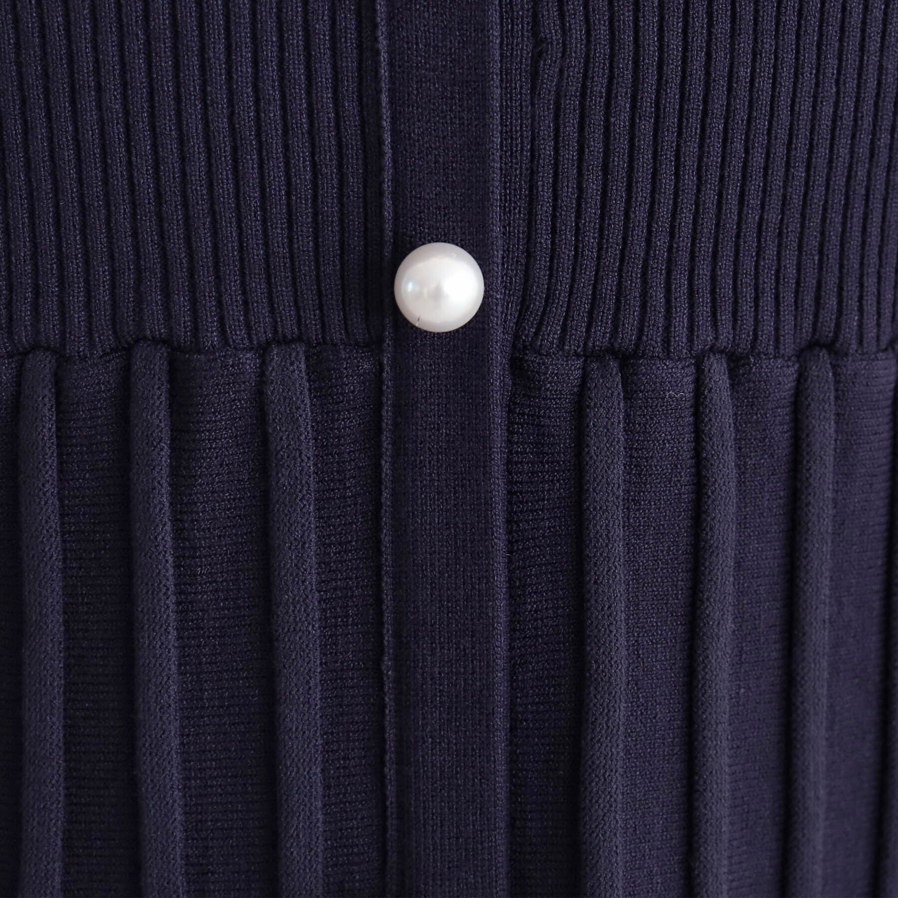 index「《美人百花掲載》パール調デザインバイカラーニットワンピース【洗濯機洗い可】」|ワンピース|