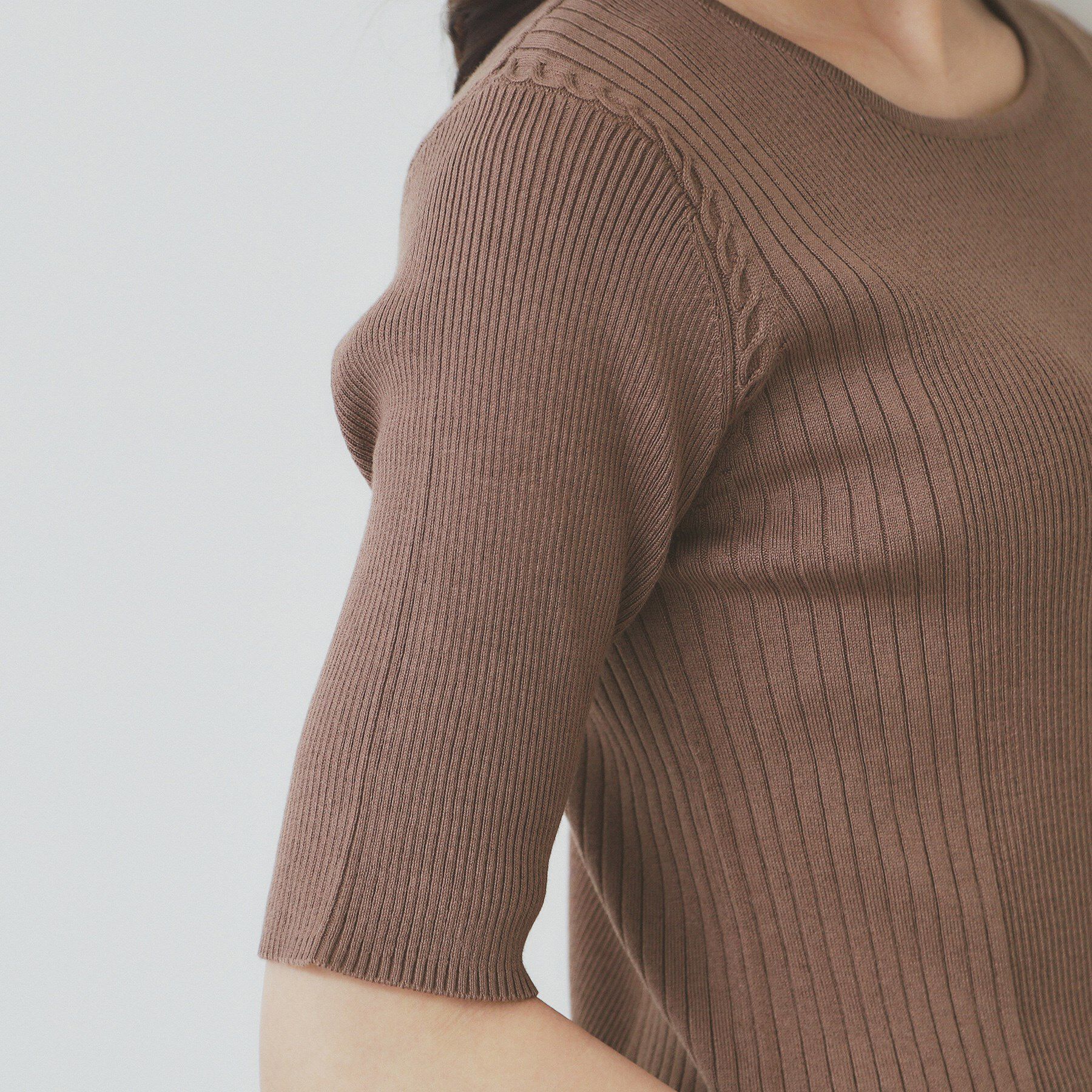 index「リブケーブルニット【洗濯機洗い可】」|ニット・セーター|