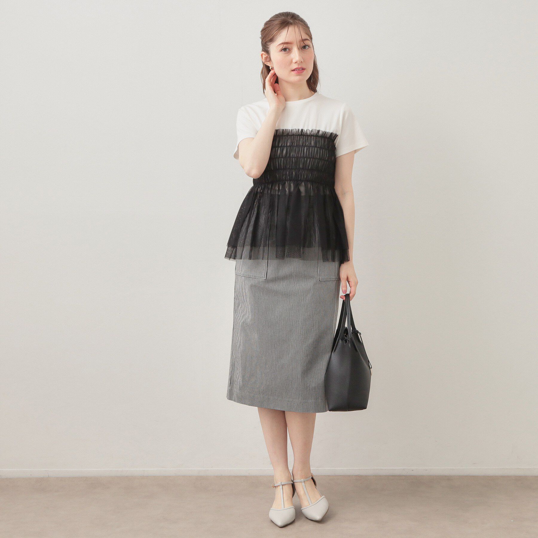 index「チュールペプラムトップス【洗濯機OK・接触冷感・UVケア】」|Tシャツ・カットソー|