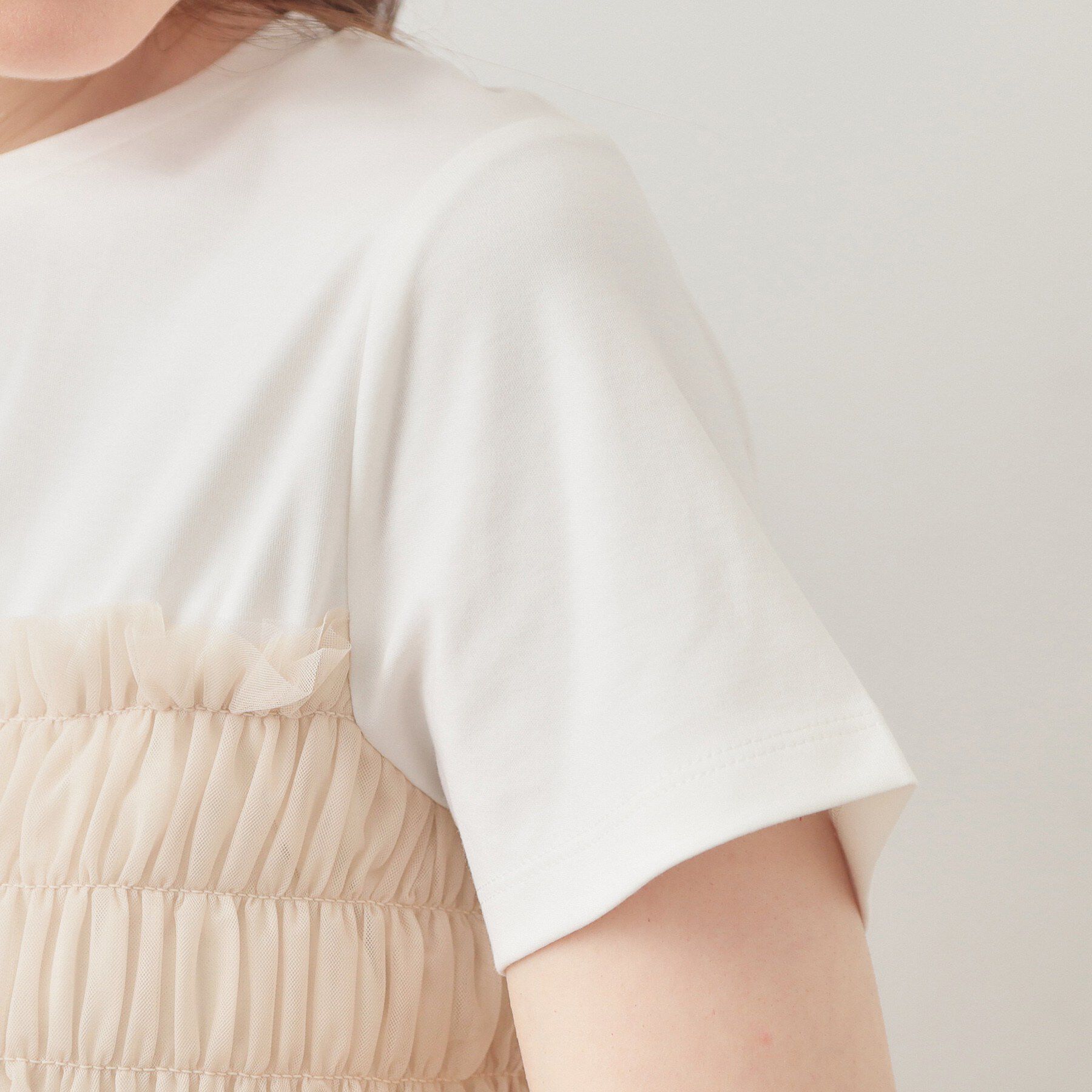 index「チュールペプラムトップス【洗濯機OK・接触冷感・UVケア】」|Tシャツ・カットソー|