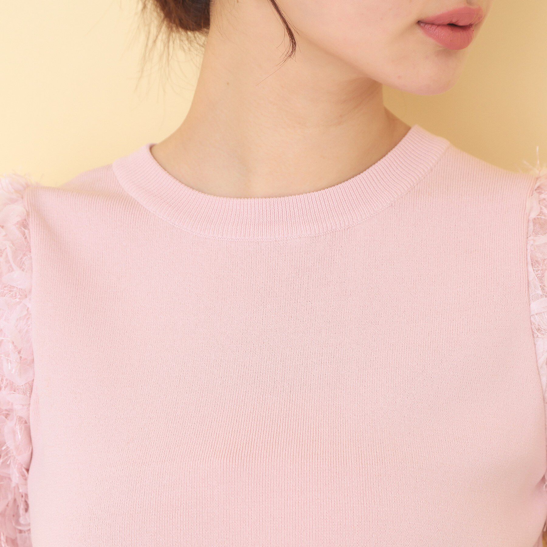 index「ドッキングシャギーレーススリーブニット【洗濯機OK】」|ニット・セーター|