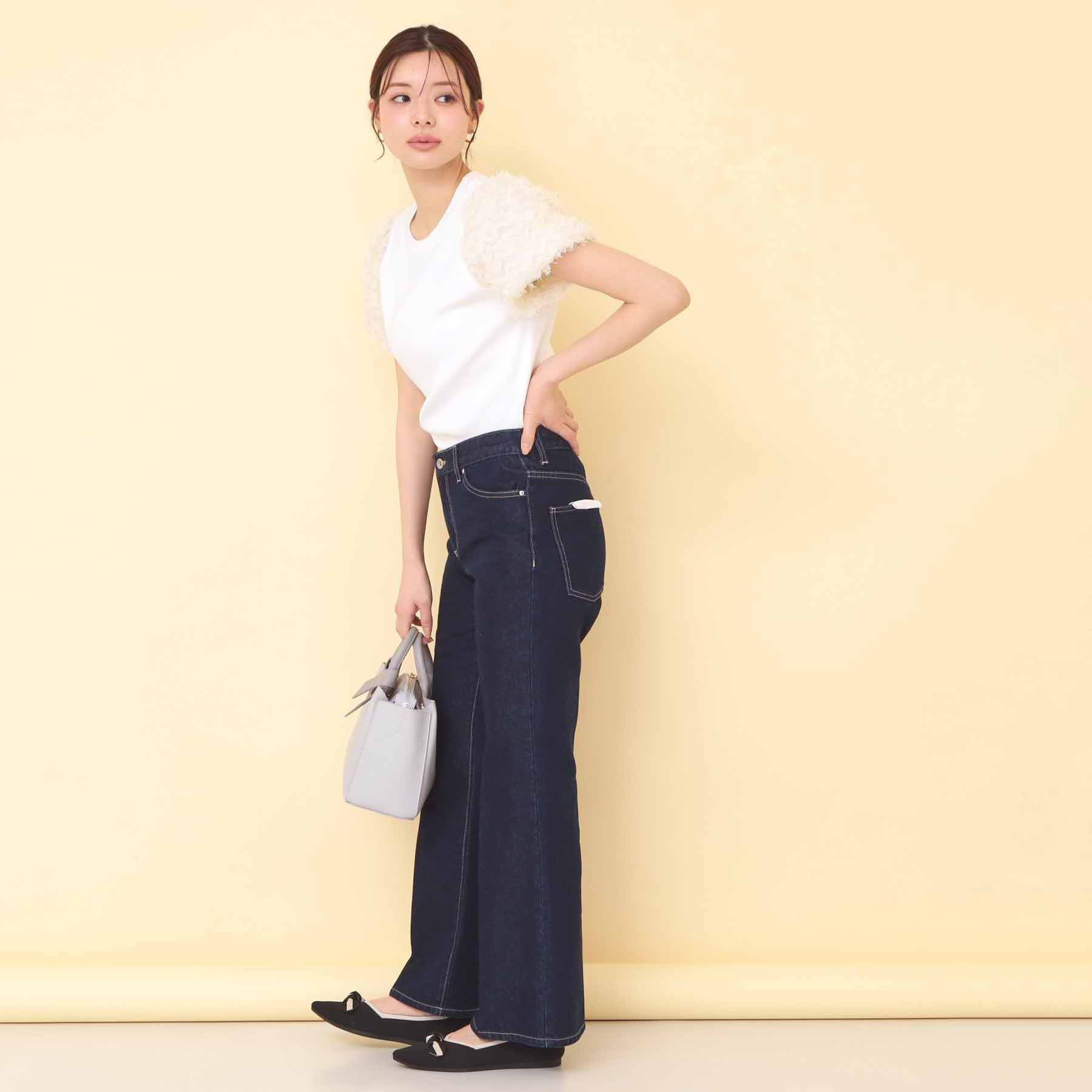 index「ドッキングシャギーレーススリーブニット【洗濯機OK】」|ニット・セーター|