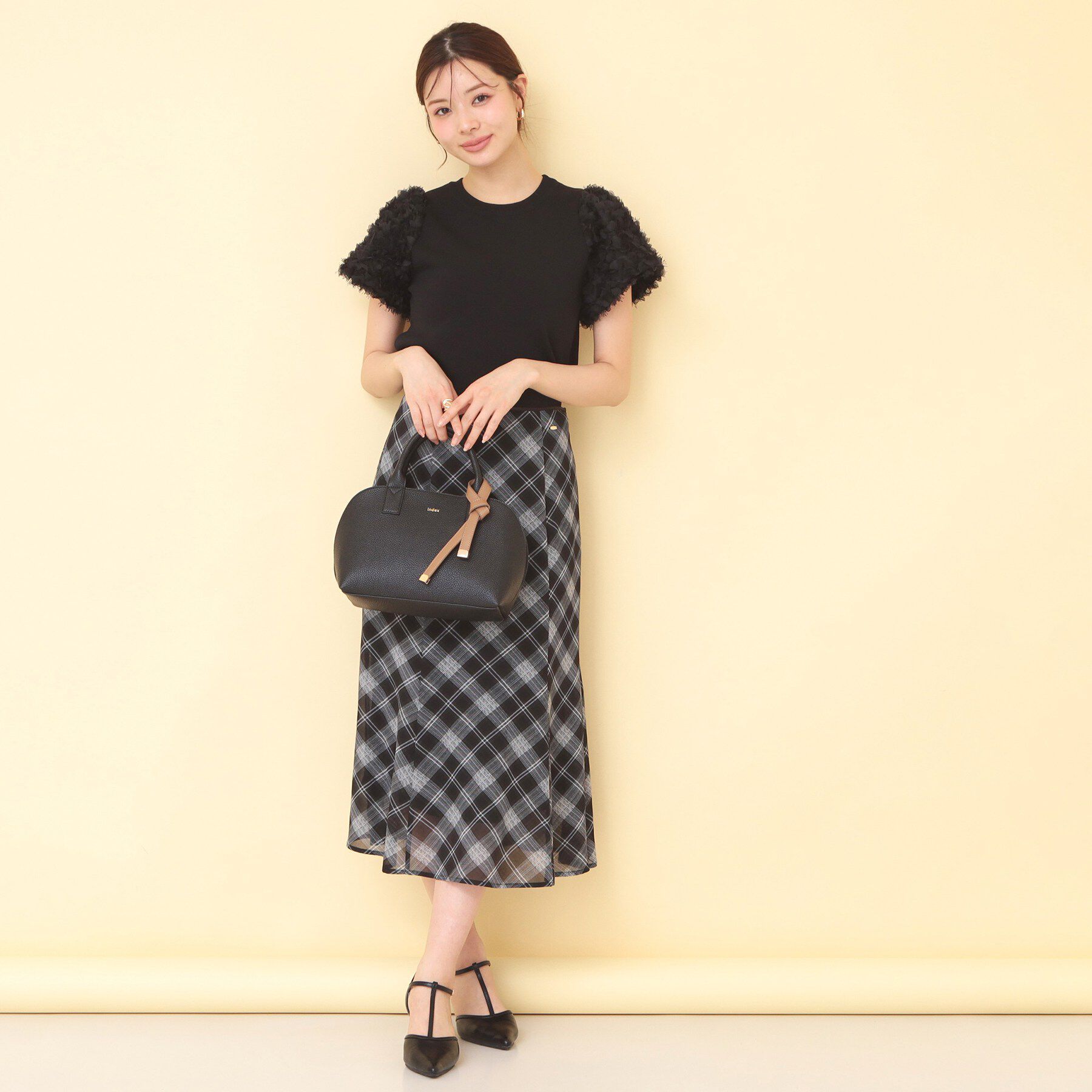 index「ドッキングシャギーレーススリーブニット【洗濯機OK】」|ニット・セーター|