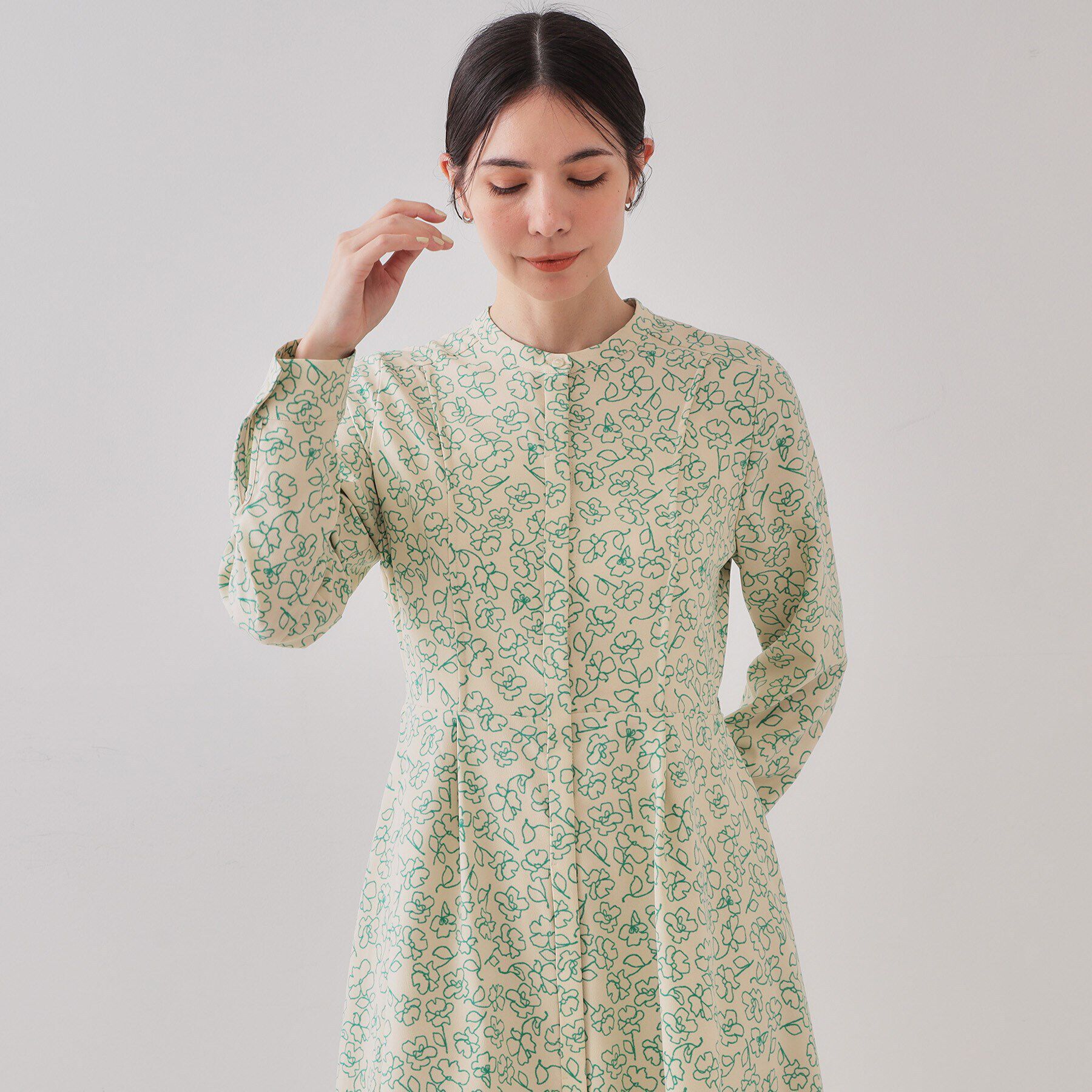 OPAQUE.CLIP「フラワープリントワンピース【洗濯機洗い可】」|ワンピース|