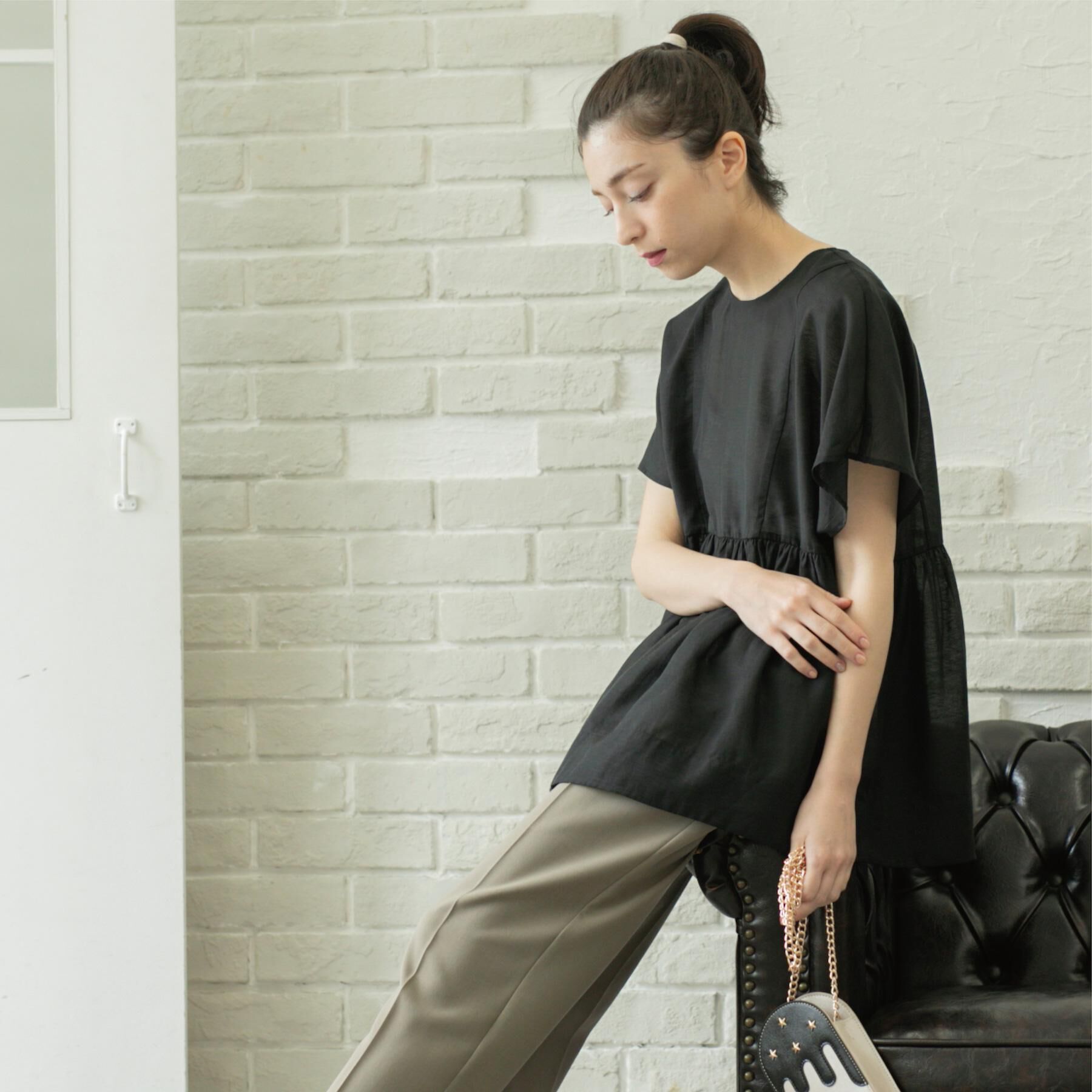 OPAQUE.CLIP「麻混シアーペプラムブラウス【洗濯機洗い可】」|シャツ・ブラウス|