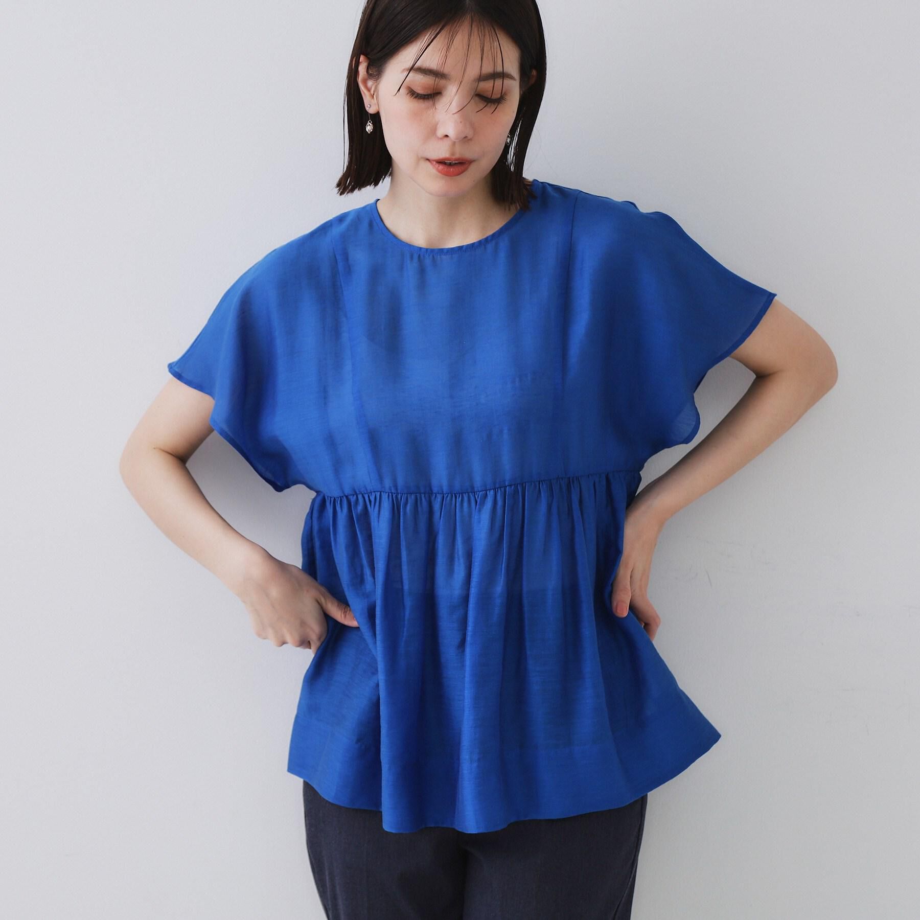 OPAQUE.CLIP「麻混シアーペプラムブラウス【洗濯機洗い可】」|シャツ・ブラウス|