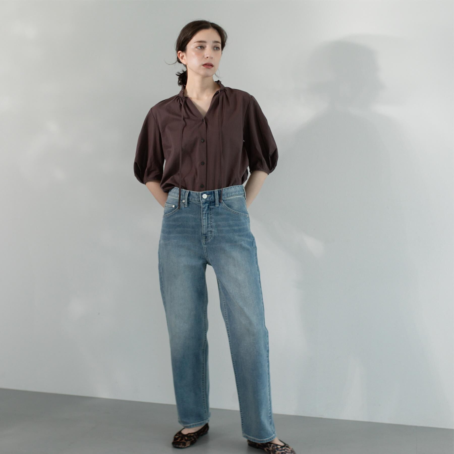 OPAQUE.CLIP「ストレッチストレートデニム【洗濯機洗い可】」|デニム|