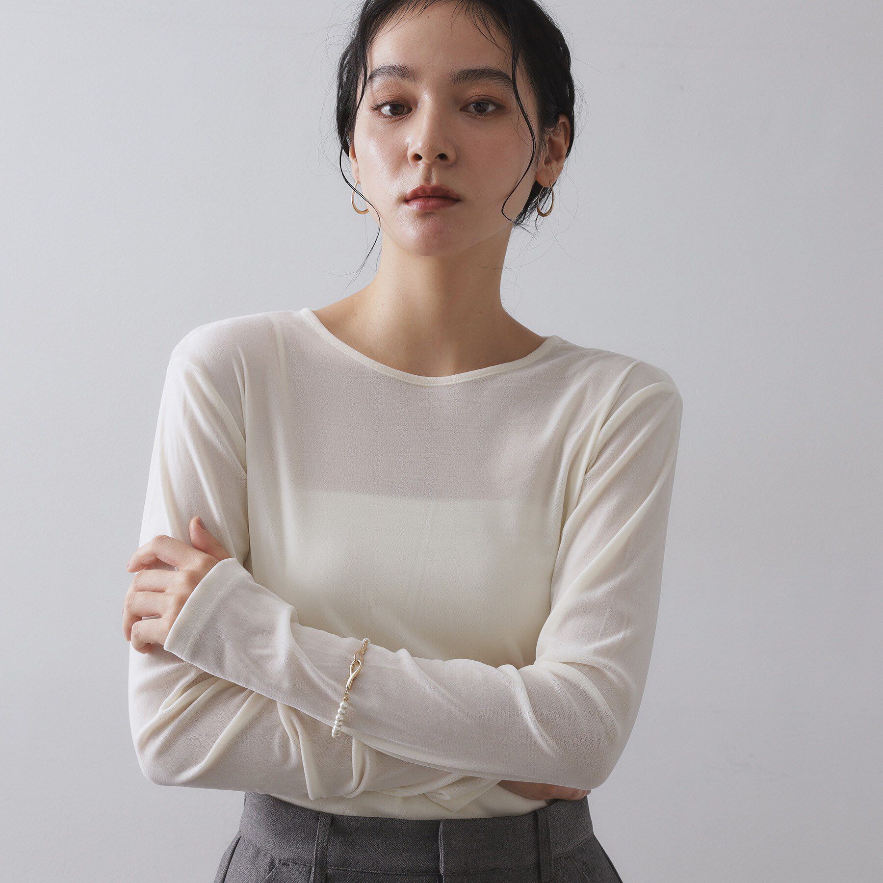 OPAQUE.CLIP「フェイクパールフック付きブレスレット」|ブレスレット・バングル|