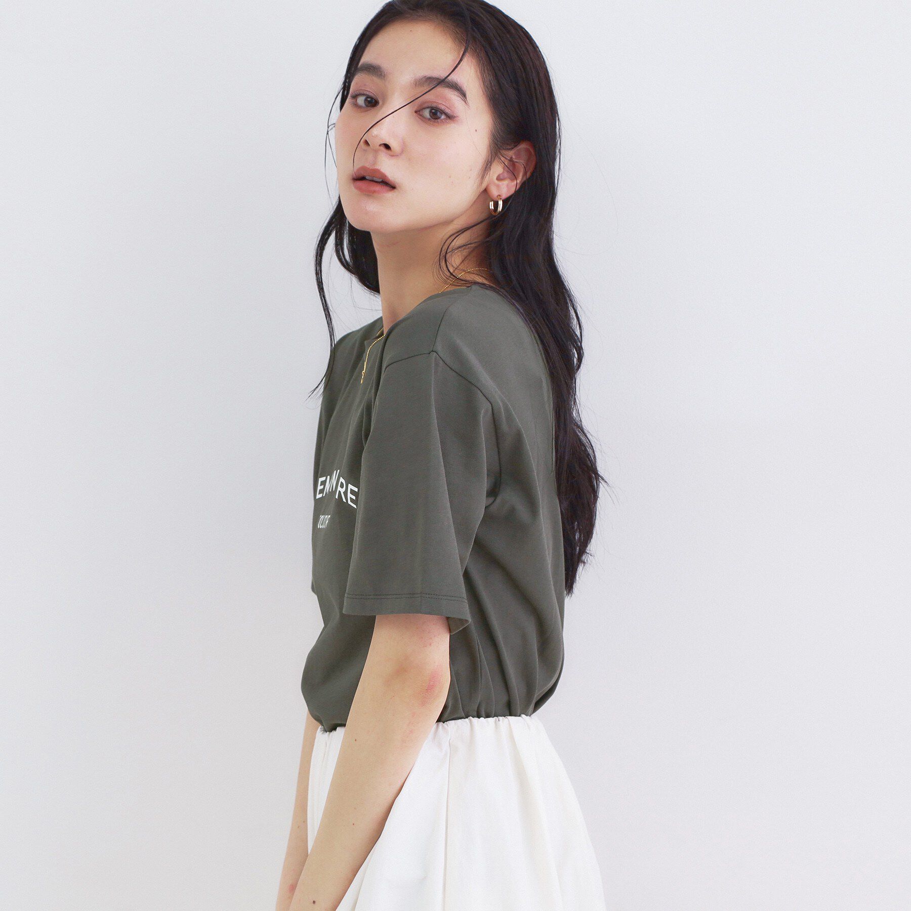 OPAQUE.CLIP「ロゴプリントアソートTシャツ【洗濯機OK】」|Tシャツ・カットソー|チャコールグレー(0