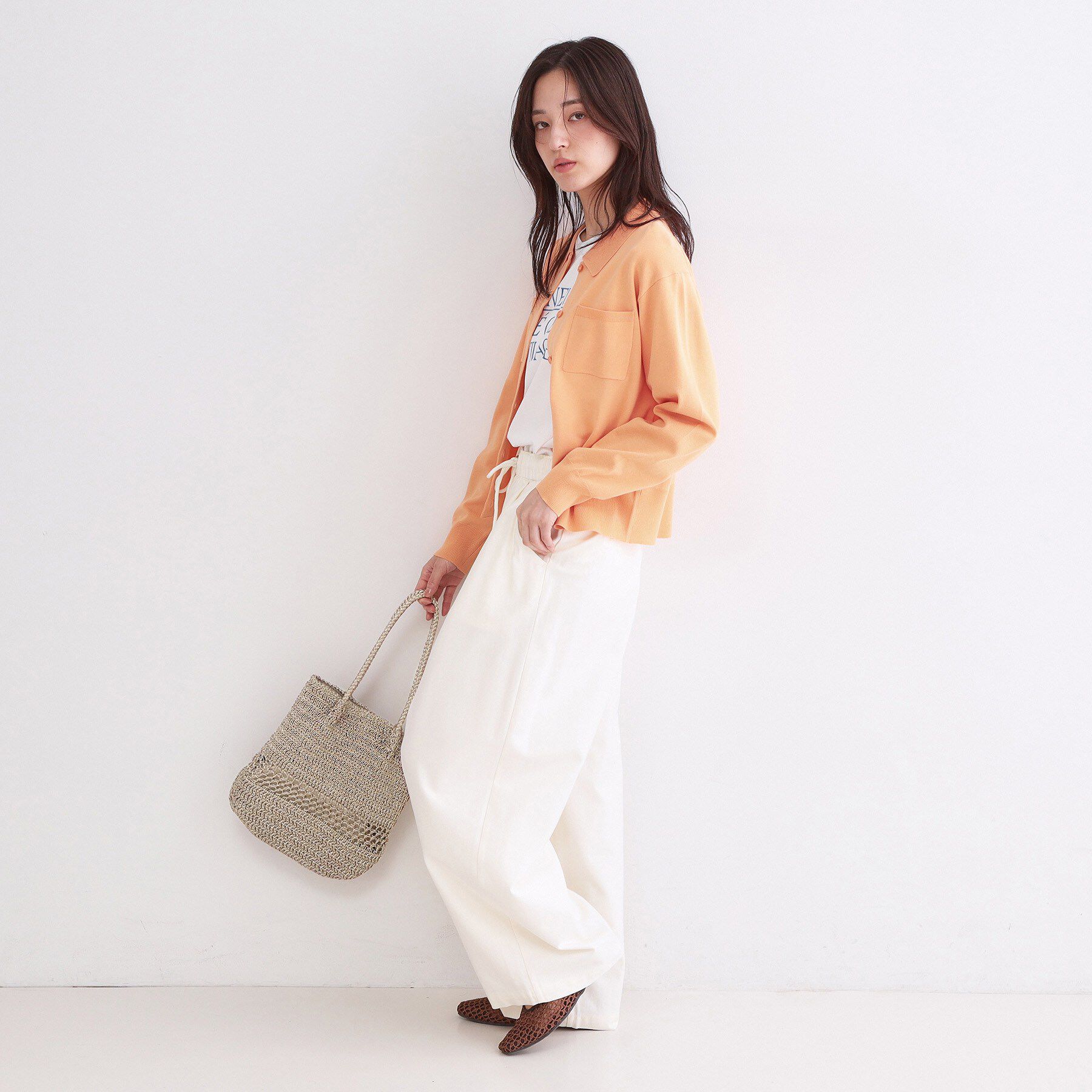 OPAQUE.CLIP「カギ針ラメデザインミドルバッグ」|トートバッグ|