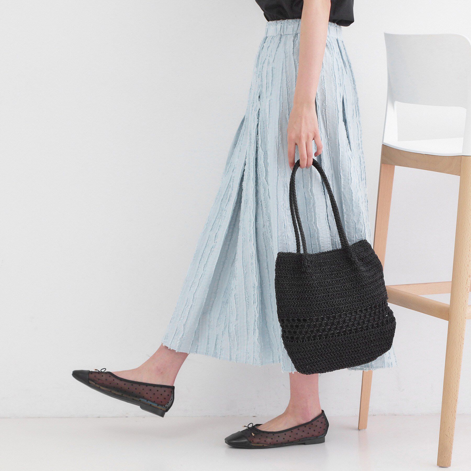 OPAQUE.CLIP「カギ針ラメデザインミドルバッグ」|トートバッグ|